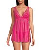 Cinema Etoile Solid Chiffon & Lace Open Side Babydoll - Image 1