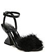 Color:Black - Image 1 - Circus NY by Sam Edelman Brenna Ostrich Feather Ankle Strap Dress Sandals
