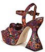 Color:Ginger Spice Multi - Image 4 - Audrea Floral Velvet Ankle Strap Platform Sandals