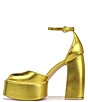 Color:Yellow Tulip - Image 5 - Bailey Metallic Ankle Strap Platform Pumps