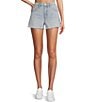 Color:Psychelic - Image 1 - Circus NY by Sam Edelman High Rise Floral Cut-Out Frayed Hem Denim Shorts