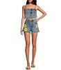 Color:Incline - Image 3 - Circus NY by Sam Edelman High Rise Floral Frayed Hem Denim Shorts