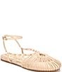 Circus NY by Sam Edelman Kassie Woven Leather Beaded Ankle Strap Flat Sandals - Image 1