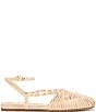 Circus NY by Sam Edelman Kassie Woven Leather Beaded Ankle Strap Flat Sandals - Image 2