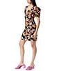 Color:Anthracite - Image 3 - Circus NY by Sam Edelman Portia Floral Print Short Puff Tie Sleeve Dress