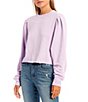 Color:Pastel Lilac - Image 1 - Crew Neck Pullover Sweatshirt