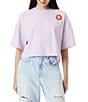 Color:Lavender Frost - Image 1 - Circus NY by Sam Edelman Crochet Flower Cropped T-Shirt