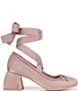 Color:Blush French Macaroon - Image 2 - Circus NY by Sam Edelman Della Ballet Ankle Wrap Block Heel Shimmer Pumps