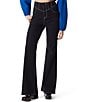 Color:Black - Image 1 - High Rise Flare Jeans
