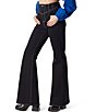 Color:Black - Image 3 - High Rise Flare Jeans