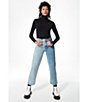 Color:Alter Ego - Image 5 - High Rise Colorblock Relaxed Straight Jeans
