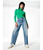 Color:Looking Glass - Image 4 - High Rise Slouchy Distressed Straight Jeans