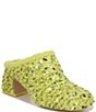 Color:Acid Lime - Image 1 - Orin Sequined Faux Shearling Heeled Mules