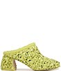 Color:Acid Lime - Image 2 - Orin Sequined Faux Shearling Heeled Mules