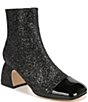 Color:Black - Image 1 - Osten Glitter Cap Toed Block Heel Booties