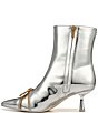 Color:Soft Silver - Image 5 - Sia Patent Zipper Detail Pointed Toe Booties