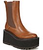 Color:Cuoio Brown - Image 1 - Susan Platform Chelsea Lug Sole Wedge Boots