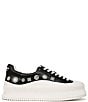 Color:Black - Image 2 - Circus NY by Sam Edelman Taelyn Leather Jewel Studded Lace Up Chunky Platform Sneakers