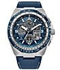 Color:Blue - Image 1 - Men's Blue Leather Strap Eco-Drive Water Resistance 200 Stainless Steel Watch