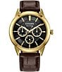 Color:Brown - Image 1 - Men's Classic Eco Wr100 Chronograph Brown Leather Strap Watch