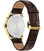 Color:Brown - Image 3 - Men's Classic Eco Wr100 Chronograph Brown Leather Strap Watch