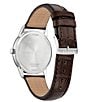 Color:Brown - Image 2 - Men's Classic Three Hand Brown Leather Strap Watch