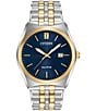 Color:Two Tone - Image 1 - Men's Corso Three Hand Two Tone Stainless Steel Blue Bracelet Watch