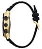 Color:Black - Image 3 - Men's CZ Hybrid Smart Black and Gold Silicone Strap Watch