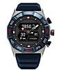 Color:Blue - Image 1 - Men's CZ Hybrid Smart Blue Silicone Strap Watch
