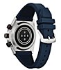 Color:Blue - Image 2 - Men's CZ Hybrid Smart Blue Silicone Strap Watch