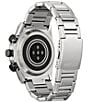 Color:Silver - Image 2 - Men's CZ Hybrid Smart Stainless Steel Bracelet Watch