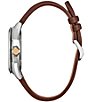Color:Brown - Image 2 - Men's Disney© Citizen Mickey Mouse Explorer Three Hand Brown Leather Strap Watch