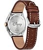 Color:Brown - Image 3 - Men's Disney© Citizen Mickey Mouse Explorer Three Hand Brown Leather Strap Watch