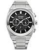 Color:Silver - Image 1 - Men's Eco Drive Chronograph Stainless Steel Bracelet Watch