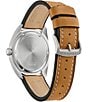 Color:Brown - Image 3 - Men's Garrison Three Hand Brown Leather Strap Watch
