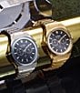 Color:Gold - Image 4 - Men's Gold Eco-Drive Water Resistance 50 Stainless Steel Bracelet Watch