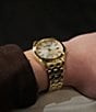 Color:Gold - Image 5 - Men's Peyten 41mm Three Hand Gold Stainless Steel Bracelet Watch