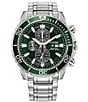 Color:Silver/Green - Image 1 - Men's Promaster Dive Chronograph Stainless Steel Bracelet Watch