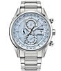 Color:Silver - Image 1 - Men's Sport Luxury Chronograph Stainless Steel Bracelet Watch