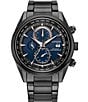 Color:Black - Image 1 - Men's Sport Luxury Multifunction Black Tone Stainless Steel Bracelet Watch