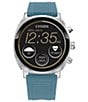 Color:Blue - Image 1 - Unisex CZ Smart Blue Silicone Strap Watch