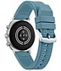Color:Blue - Image 2 - Unisex CZ Smart Blue Silicone Strap Watch