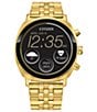 Color:Gold - Image 1 - Unisex CZ Smart Gold Tone Stainless Steel Bracelet Watch