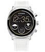 Color:White - Image 1 - Unisex CZ Smart White Silicone Strap Watch