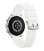 Color:White - Image 2 - Unisex CZ Smart White Silicone Strap Watch