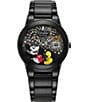 Color:Black - Image 1 - Unisex Disney Collection Mickey Mouse Fiesta Two Hand Black Stainless Steel Bracelet Watch