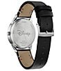 Color:Black - Image 2 - Unisex Disney Collection Mickey Shadow Two Hand Black Leather Strap Watch
