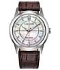 Citizen Unisex Eco-Drive Three Hand Leather Strap Watch - Image 5