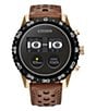 Color:Brown - Image 1 - Unisex G2 Sport Smart Brown Leather Strap Watch