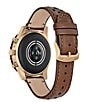 Color:Brown - Image 2 - Unisex G2 Sport Smart Brown Leather Strap Watch